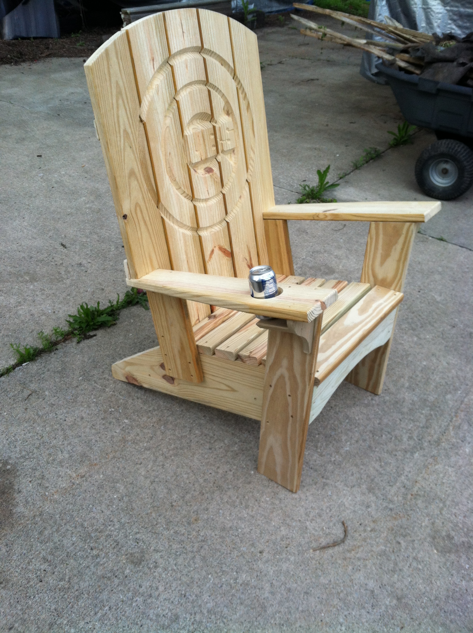 Handcrafted Chicago Cubs Adirondack Chair 